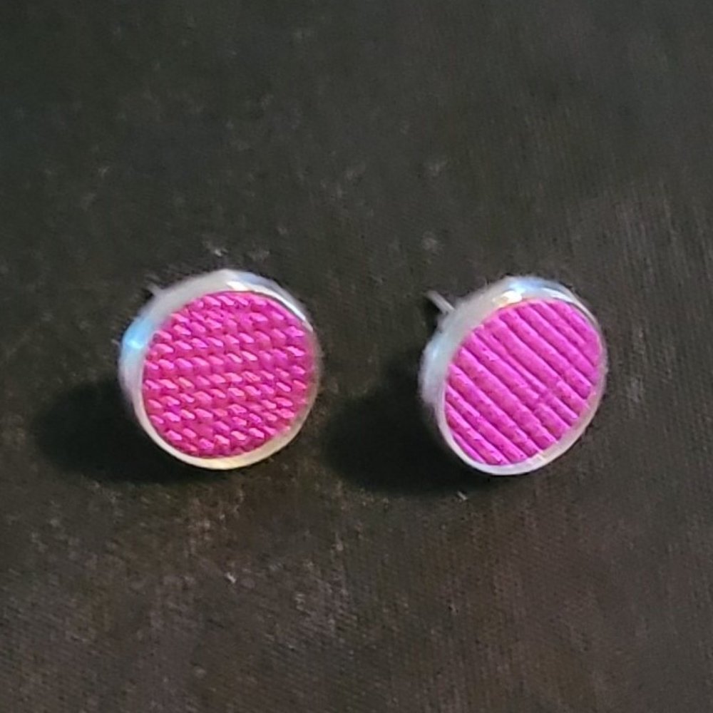 Round Hot Pink Earrings